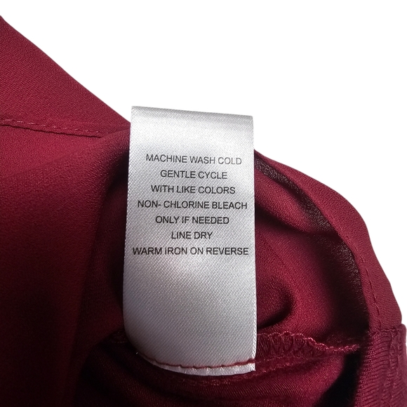 NWT Fortune+Ivy Burgundy Dondria Mixed Material Blouse Size XL - Picture 6 of 8